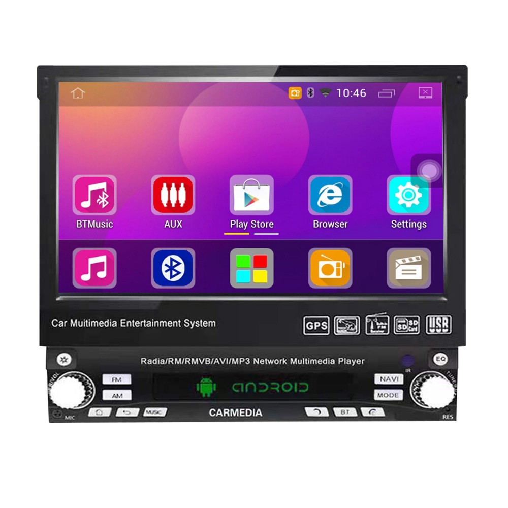inch Android 10.0 One DIN Car Radio GPS Navigation Multimedia Player with Bluetooth WIFI Music Support Mirror Link SWC DVR 1080P Video
