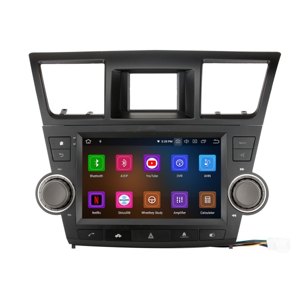 Android 10.0 For 2009-2014 TOYOTA Highlander Radio 9 inch GPS Navigation System with Bluetooth HD Touchscreen Carplay support SWC