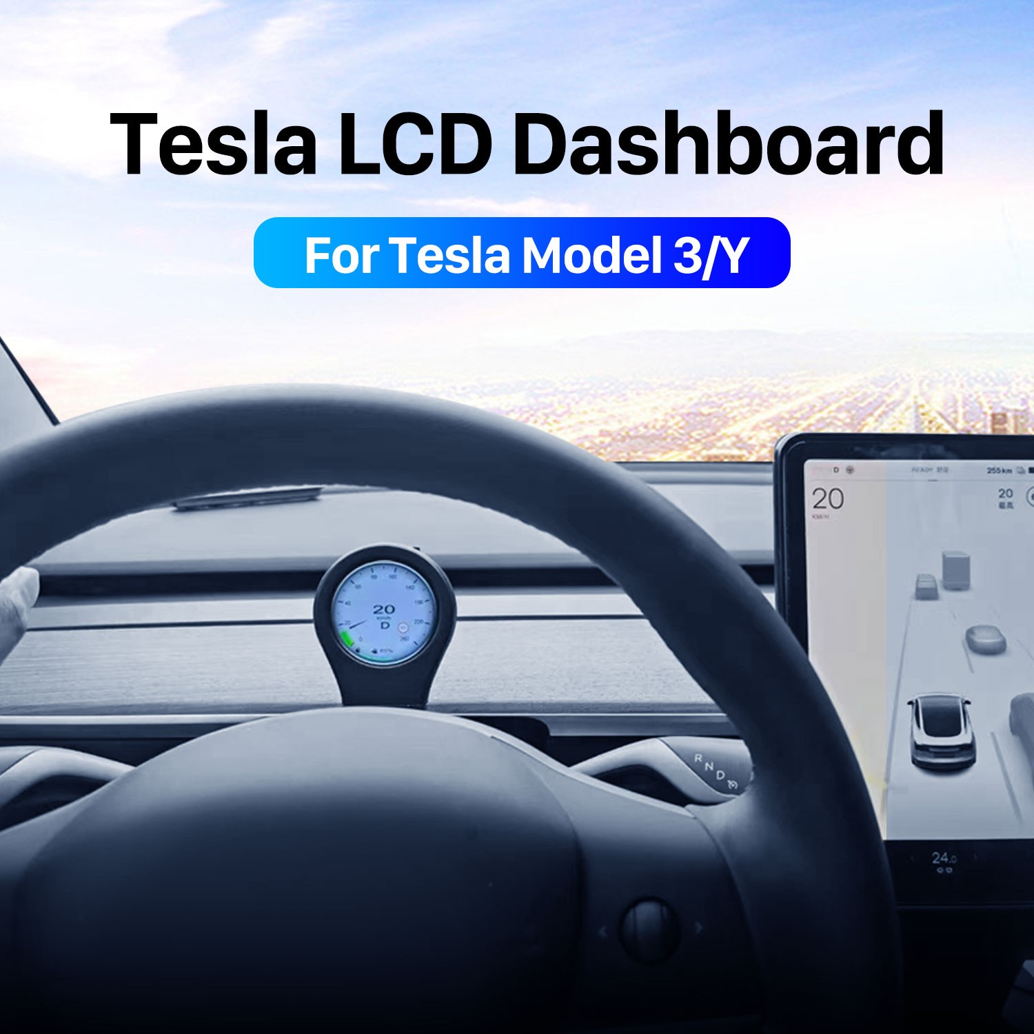 Tesla Instrument Compteur LCD écran tactile de planche de bord affichage LCD  numérique de la console de style Modèle 3 Modèle Y planche de bord - Chine  Voiture de planche de bord