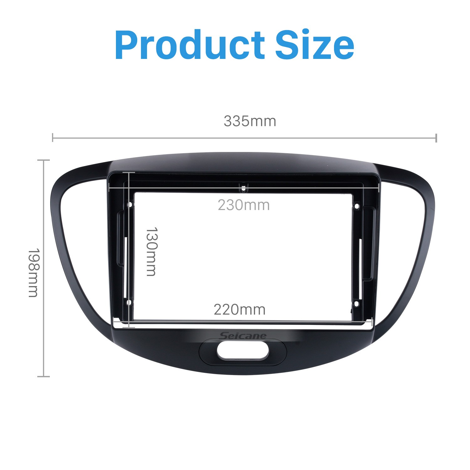 In Dash Black Frame For 9 inch 2012 Hyundai I10 Fascia Panel Bezel Trim ...