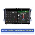 9 inch Android 13.0 HD 1024*600 Touch Screen Radio for VW Volkswagen Universal SKODA Seat with GPS Navigation WIFI Bluetooth Music Steering Wheel Control 1080P Video