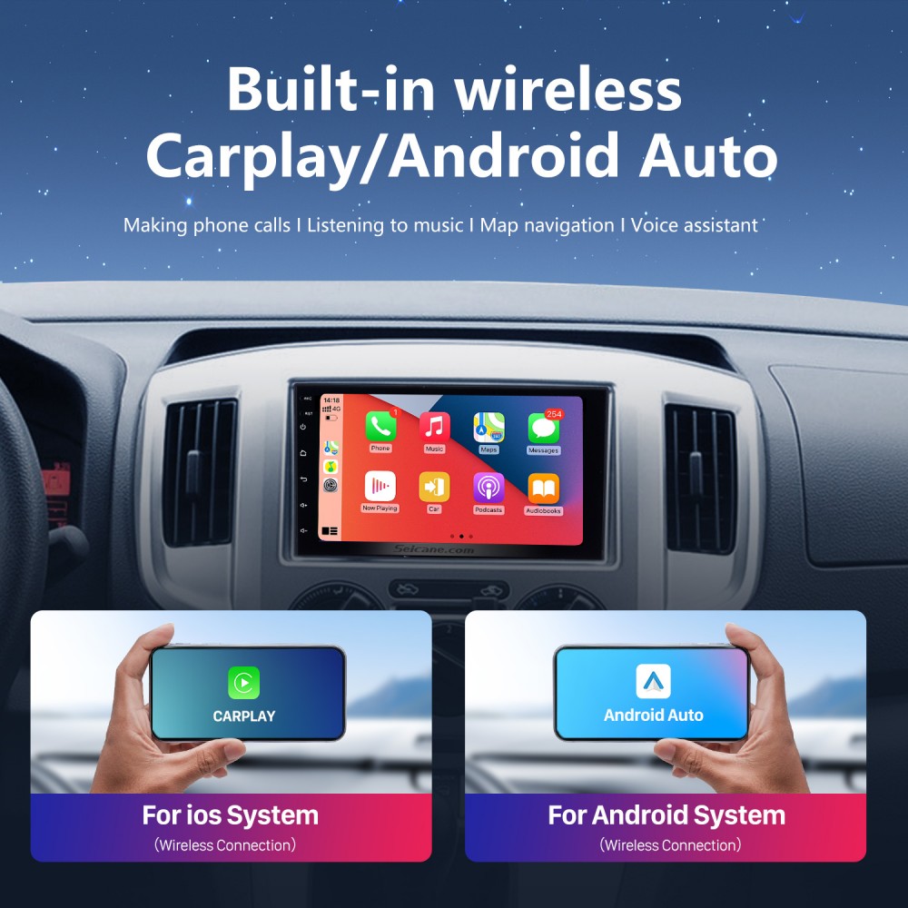 10 Inch Double Din Wireless CarPlay Car Stereo, Android Car Radio with  Wireless Android Auto, 2G+32G Touchscreen Car Multimedia Player GPS  Navigation