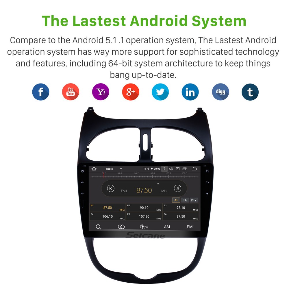 Autorradio peugeot 206 GPS DVD Android Bluetooth al mejor precio 
