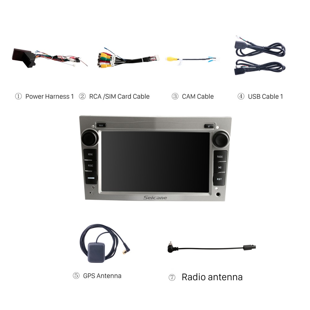 Autoradio full tactile GPS Bluetooth Android & Apple Carplay Opel Adam et  Opel Corsa de 2012 à 2019 + caméra de recul