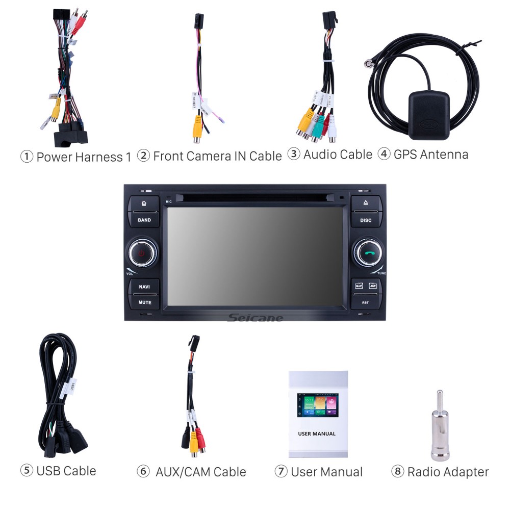 2007 2008 2009 Ford player with 9.0 Aftermarket Bluetooth Stereo GPS Android S-MAX Car DVD