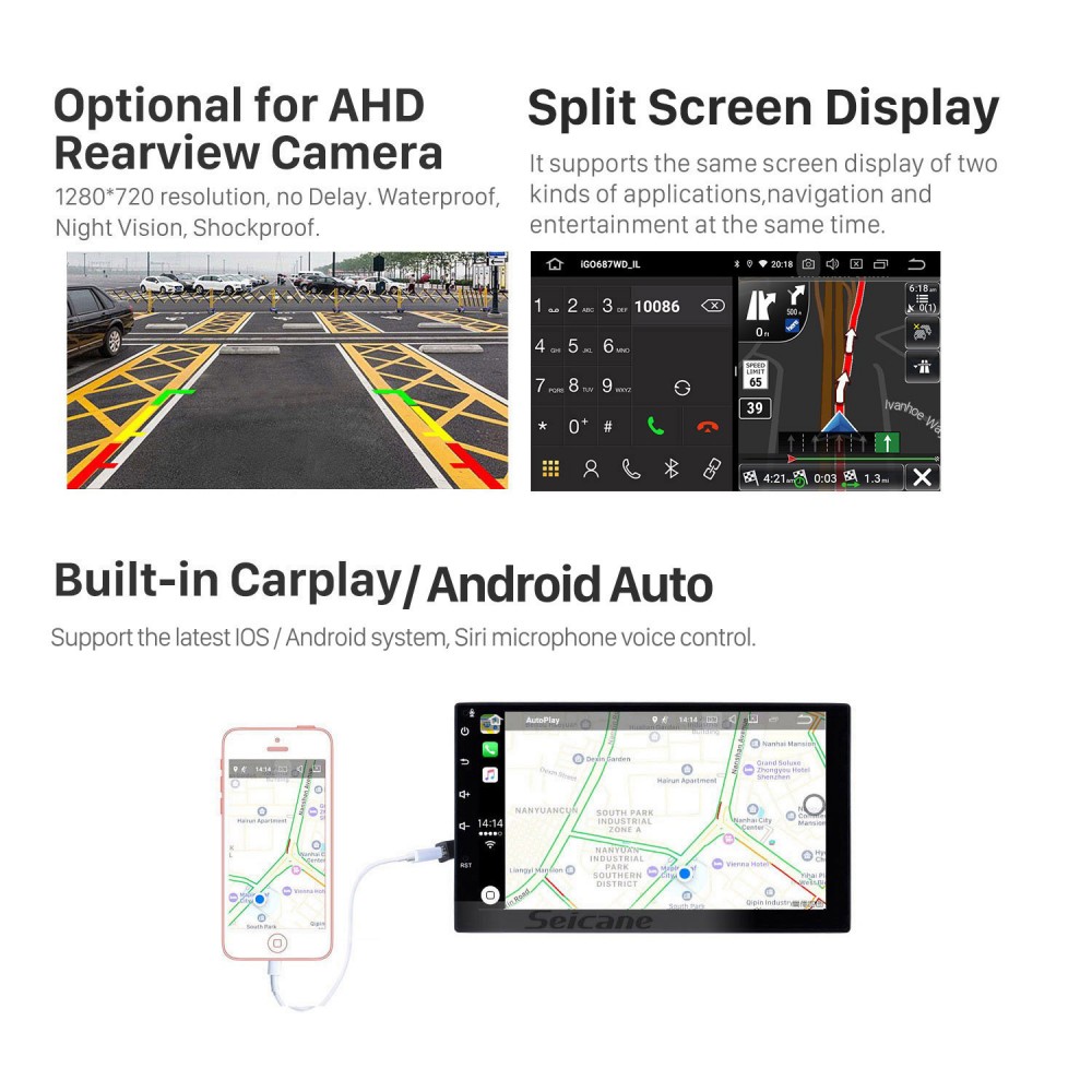 Android 12.0 9 pouces Radio de navigation GPS pour 2016-2018 Peugeot 308  avec écran tactile HD Carplay Bluetooth WIFI prise en charge TPMS OBD2