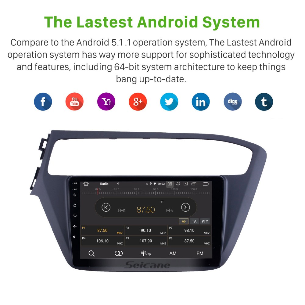 HD Touchscreen 2018-2019 Hyundai i20 LHD Android 12.0 9 inch GPS Navigation  Radio Bluetooth Carplay