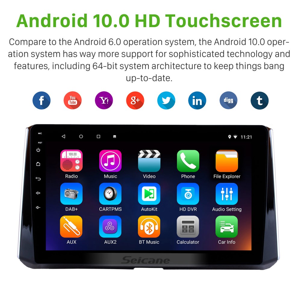 10.1 inch Android 13.0 System HD 2019 unit Radio Head Corolla Touchscreen Navigation Toyota GPS Support
