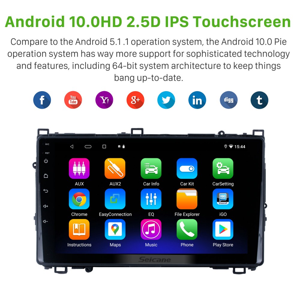 9 inch HD Touchscreen for 2015 Toyota Corolla AXIO FIELDER Android 13.0 car  stereo system with bluetooth autoradio navigation