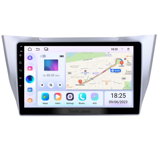 Lecteur DVD de voiture Android 13.0 indash pour 2004-2010 Lexus RX 300 330 350 avec écran tactile Carplay Bluetooth IPS Prise en charge OBD2 DVR Caméra de recul WIFI Commande au volant