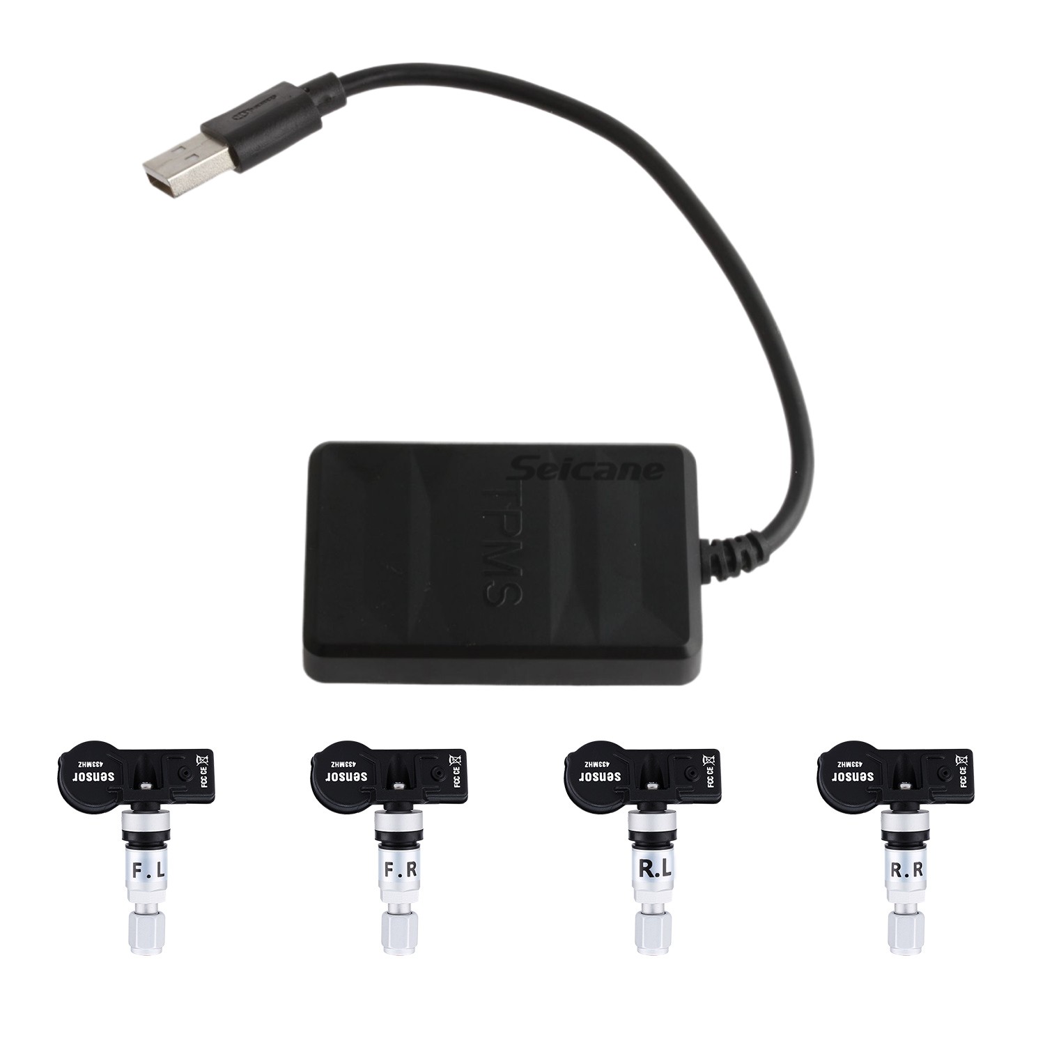 Shkalacar Système de Surveillance de la Pression des pneus sans Fil pour  Moto TPMS de Charge USB pour Moto avec 2 capteurs externes Affichage LCD
