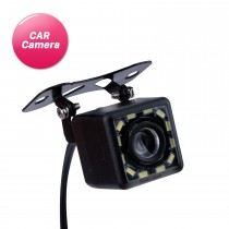 Caméra de recul de voiture HD avec 12 lumières LED Kit de moniteur de sauvegarde de stationnement inversé CCD CMOS