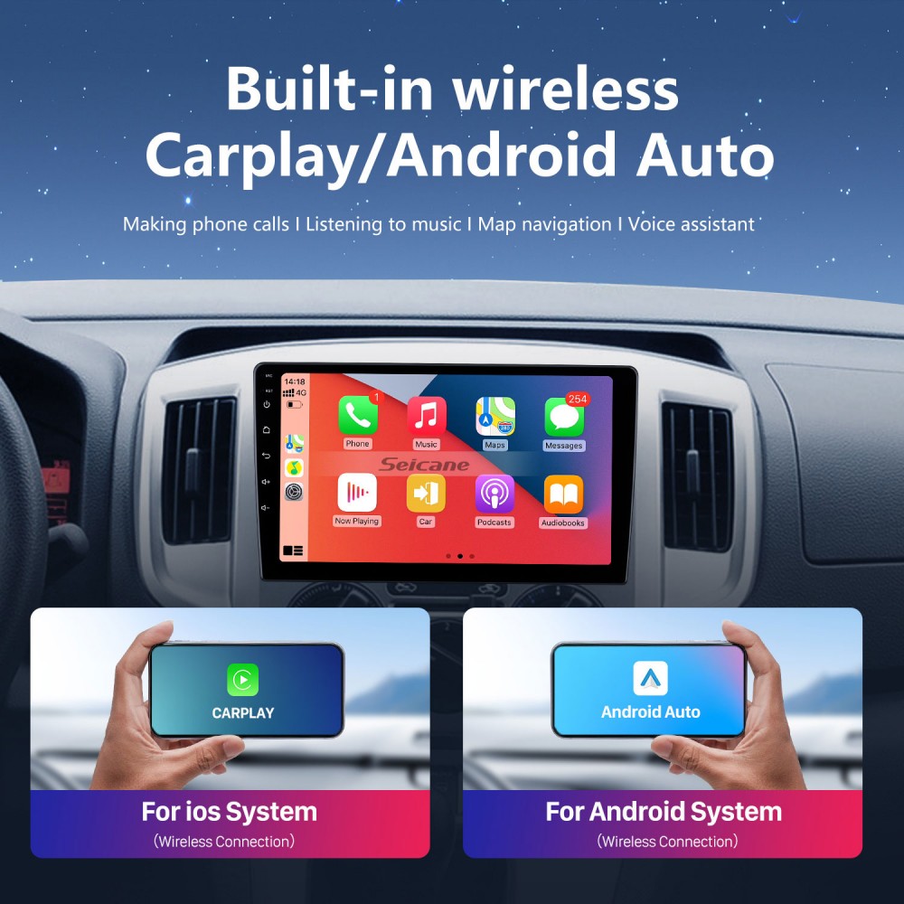 Système de navigation GPS de voiture intelligent 9 pouces, Android