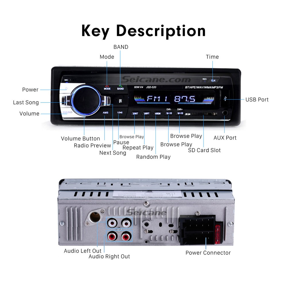 Adaptateur de Module Bluetooth Universel pour Voiture Radio sans Fil Stéréo  AUX-in Adaptateur de câble auxiliaire USB 3.5MM Jack Plug Compatible avec  Citroën BMW Audi : : High-Tech