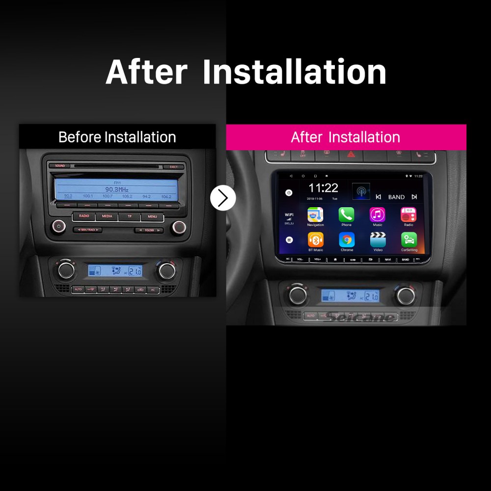 Android Radio de navigation GPS à écran tactile de 9 pouces pour VW  Volkswagen Passat Polo Golf Skoda avec prise en charge Bluetooth USB WIFI  Carplay TV numérique