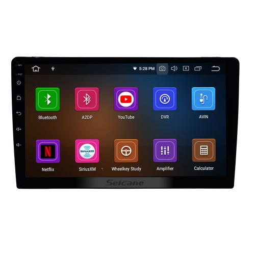 Radio de coche de 10.1 pulgadas Android 12.0 Sistema de navegación GPS universal con Bluetooth Pantalla táctil HD Soporte WIFI AUX 4G DVR 1080P DAB TPMS Cámara de respaldo Enlace espejo