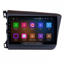 9 pulgadas para 2012 Honda Civic Android 12.0 Radio Sistema de navegación GPS con pantalla táctil HD 1024 * 600 Bluetooth OBD2 DVR Cámara de visión trasera TV 1080P Video WIFI Control del volante USB Enlace espejo