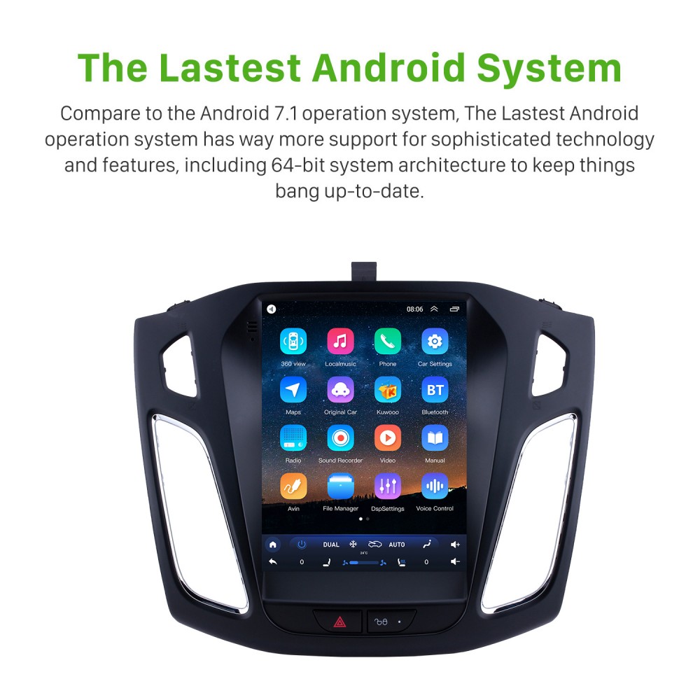 OEM 9.7 pulgadas Android 10.0 Radio para 2012-2015 Ford Focus Bluetooth  WIFI HD Pantalla táctil Soporte de navegación GPS Carplay Cámara trasera  DAB +