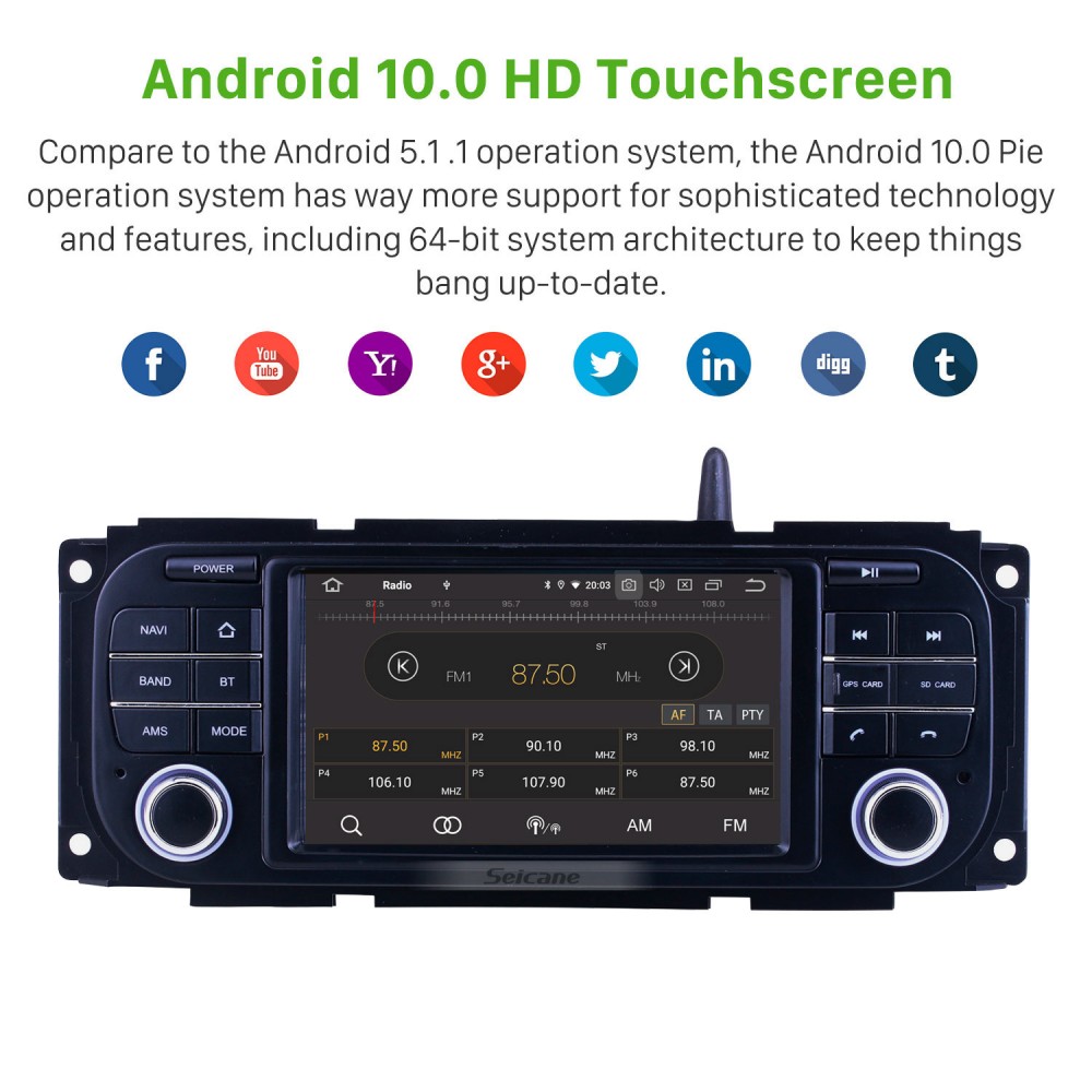 Radio Tactil 1-din Bluetooth Chrysler Neon