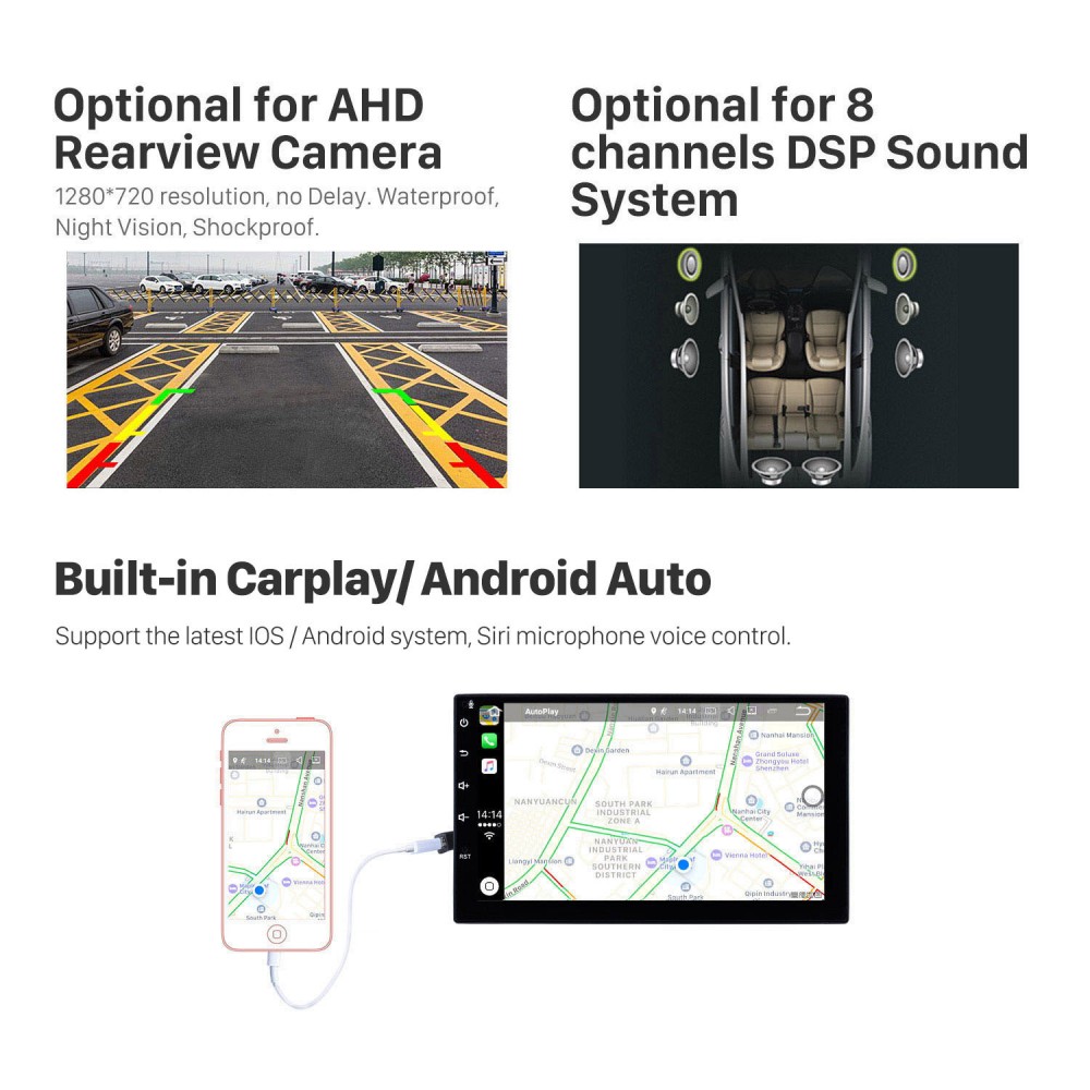 para 2011 2012 2013 Ford focus 1024 * 600 Pantalla táctil Android 12.0  Radio DVD Sistema de navegación GPS con enlace de espejo Bluetooth OBD2 DVR