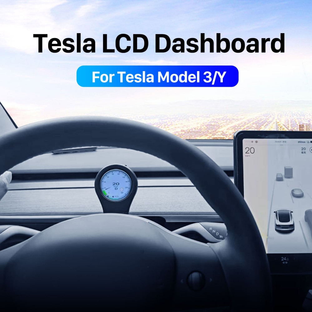 LCD-Instrumentenblock für Tesla Model 3 (2019–2022) Model Y (2021–2022).  Digitales Armaturenbrett unterstützt kabelloses