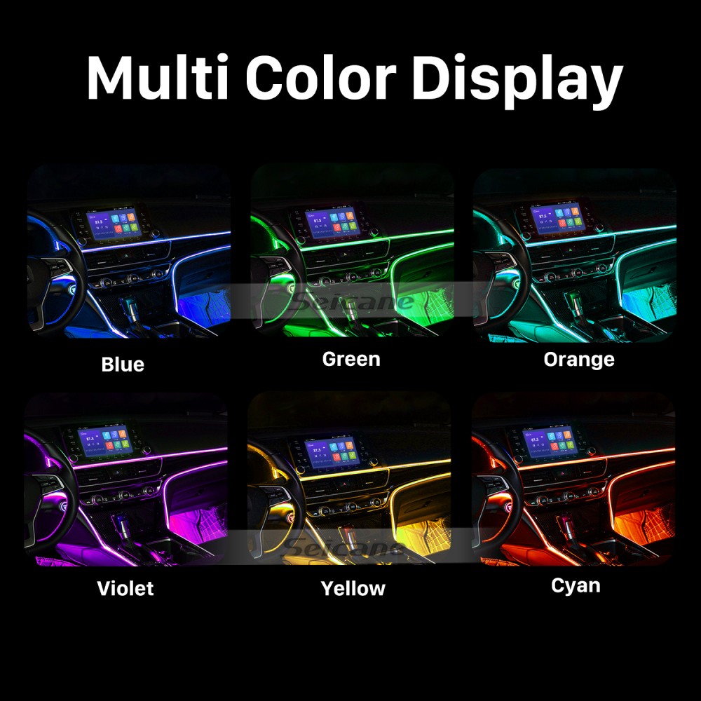 Auto Innen Dekorative Lampen LED Umgebungslichter RGB Multi Farben Musik  Sound Mobile Steuerung