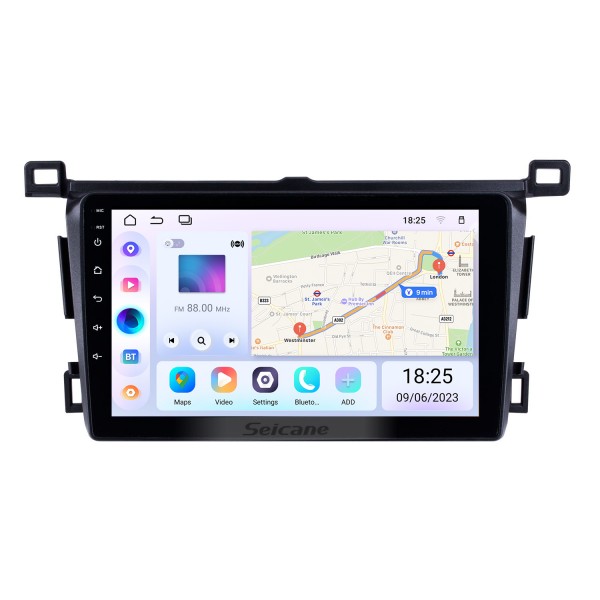 Rádio tudo-em-um com tela sensível ao toque de 9 polegadas Android 13.0 para 2013-2018 Toyota RAV4 direção esquerda 3G WiFi Bluetooth Música Sintonizador de TV AUX Controle do volante