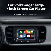 Para volkswagen grande tela carplay de 7 polegadas android auto com suporte bluetooth hd vídeo volante aprendizagem