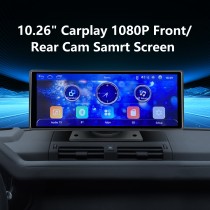 10,26" Tela Carplay Android Auto MP5 Player WiFi FM com câmera frontal retrovisora