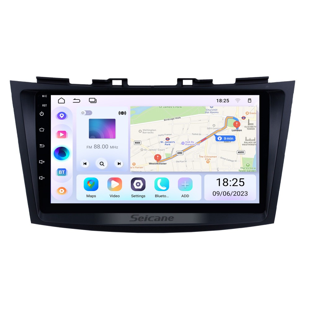 9-дюймовый Android 2011-2013 SUZUKI SWIFT Авто Радио GPS-навигация  Аудиосистема Bluetooth Музыка USB Поддержка WIFI 1080P Видео OBD2 DVR