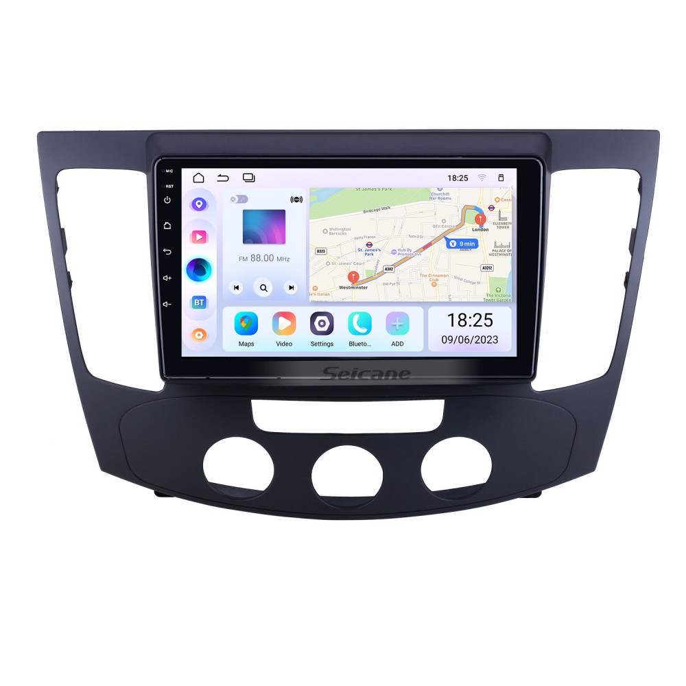 Android 9 дюймов для Hyundai Sonata 2009 года с ручным управлением A / C  Radio HD с сенсорным экраном GPS-навигационная система с поддержкой  Bluetooth Carplay Задняя камера