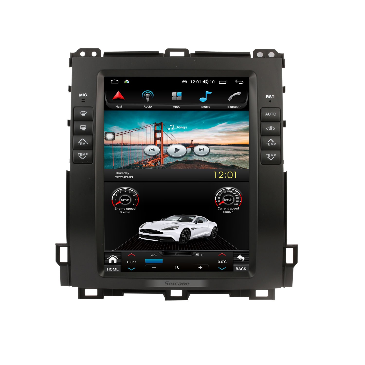 Радио GPS-навигация для TOYOTA PRADO GX470 2002 2003 2004-2009 с сенсорным  экраном HD Bluetooth Carplay