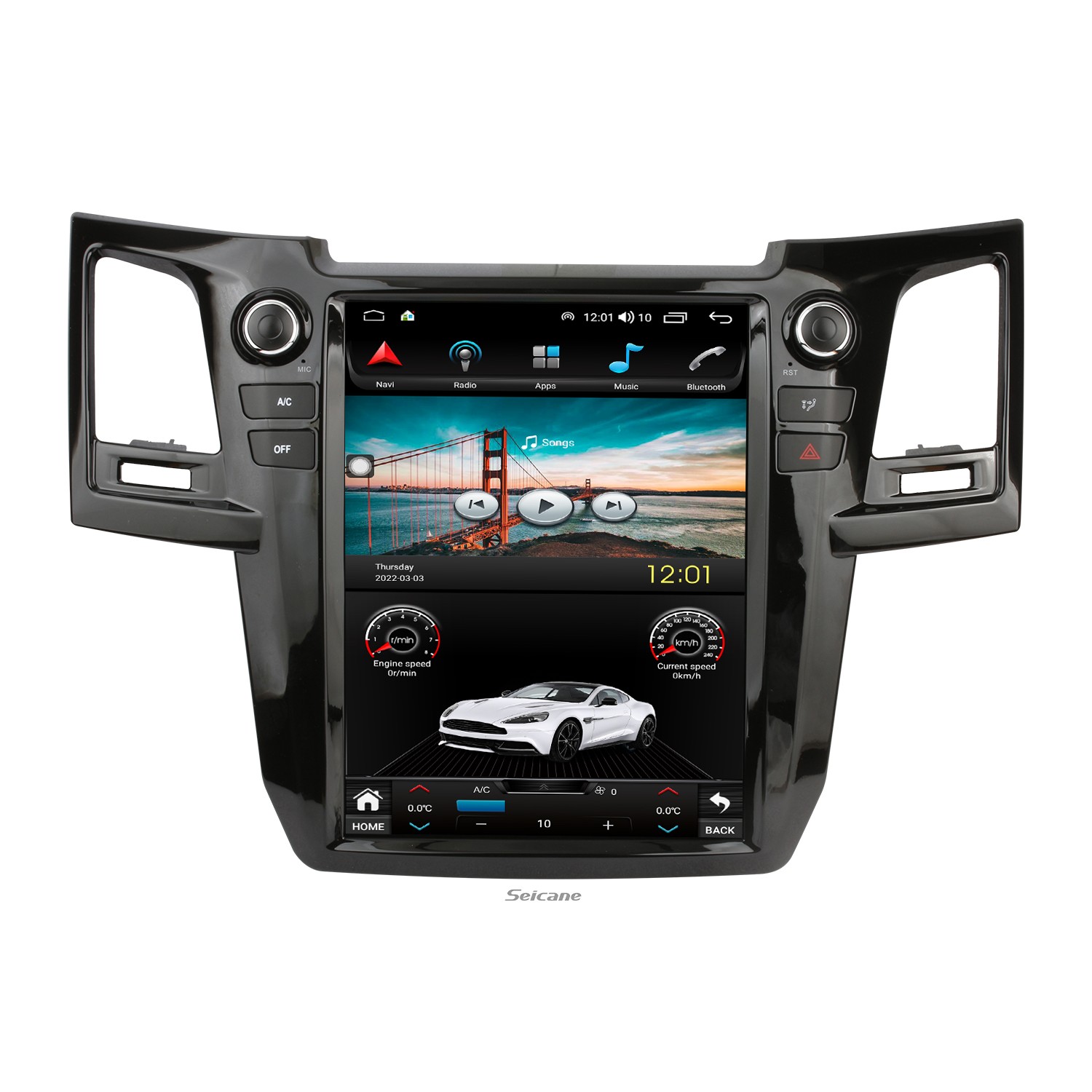 Carplay 12,1-дюймовый сенсорный экран Radio HD с Android для 2004 2005  2006-2015 годов TOYOTA Fortuner GPS-навигационная система с WIFI Bluetooth  USB Mirror Link