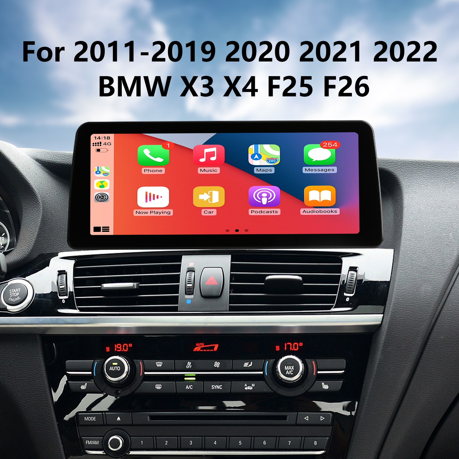 Сенсорный экран HD 12,3 дюйма для 2011-2019 2020 2021 2022 BMW X3 X4 F25  F26 CIC Радио Android 11.0 Система GPS-навигации с поддержкой Bluetooth ...