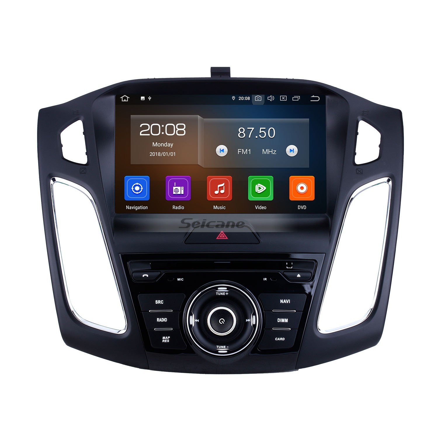 Android 11.0 для Ford Focus Radio 2015 года 9-дюймовая система  GPS-навигации Bluetooth HD с сенсорным экраном Поддержка Carplay Управление  рулевым ...