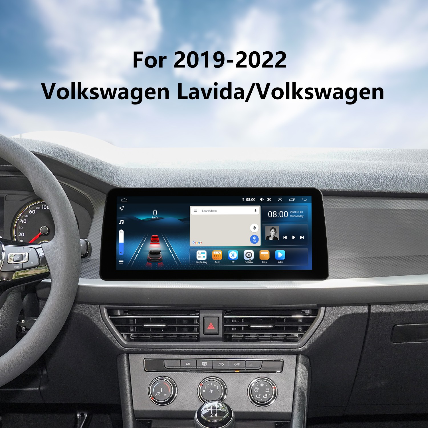 Стерео HD с сенсорным экраном для 2019 2020-2022 гг. Volkswagen Lavida  Universal Volkswagen с GPS-навигацией Bluetooth Поддержка FM/AM Камера  заднего вида WIFI