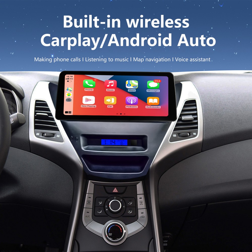 Android Auto Carplay Stereo для 2012 2013 2014-2016 HYUNDAI Elantra  Автомобильный радиоприемник GPS-навигация с Bluetooth