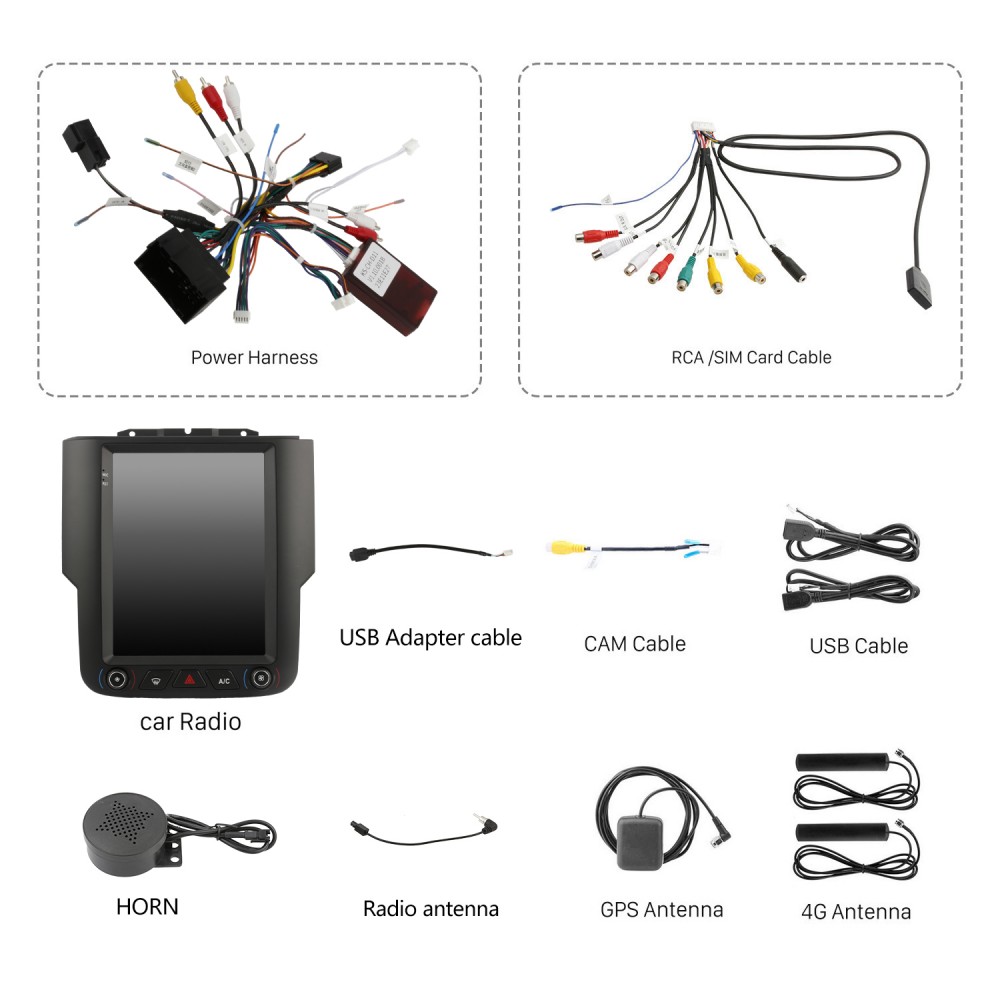 Carpay Bluetooth для 2013, 2014, 2015, 2016-2018, Dodge Ram 1500, 2500,  замена экрана Tesla, послепродажное радио, GPS-навигационная система