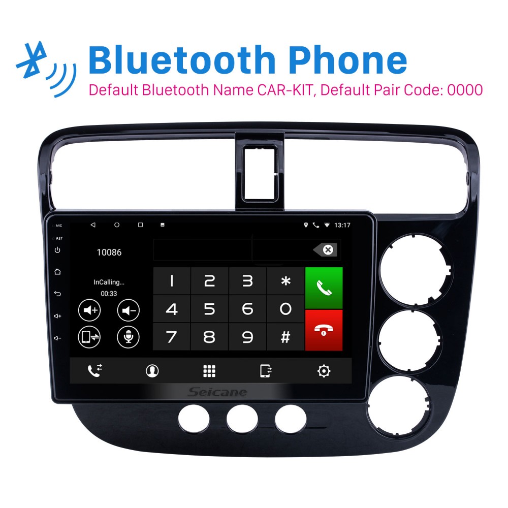 OEM 9-дюймовый Android для 2001-2005 Honda Civic RHD Руководство A / C  Радио с Bluetooth HD с сенсорным экраном Поддержка GPS-навигатора Carplay  DAB +