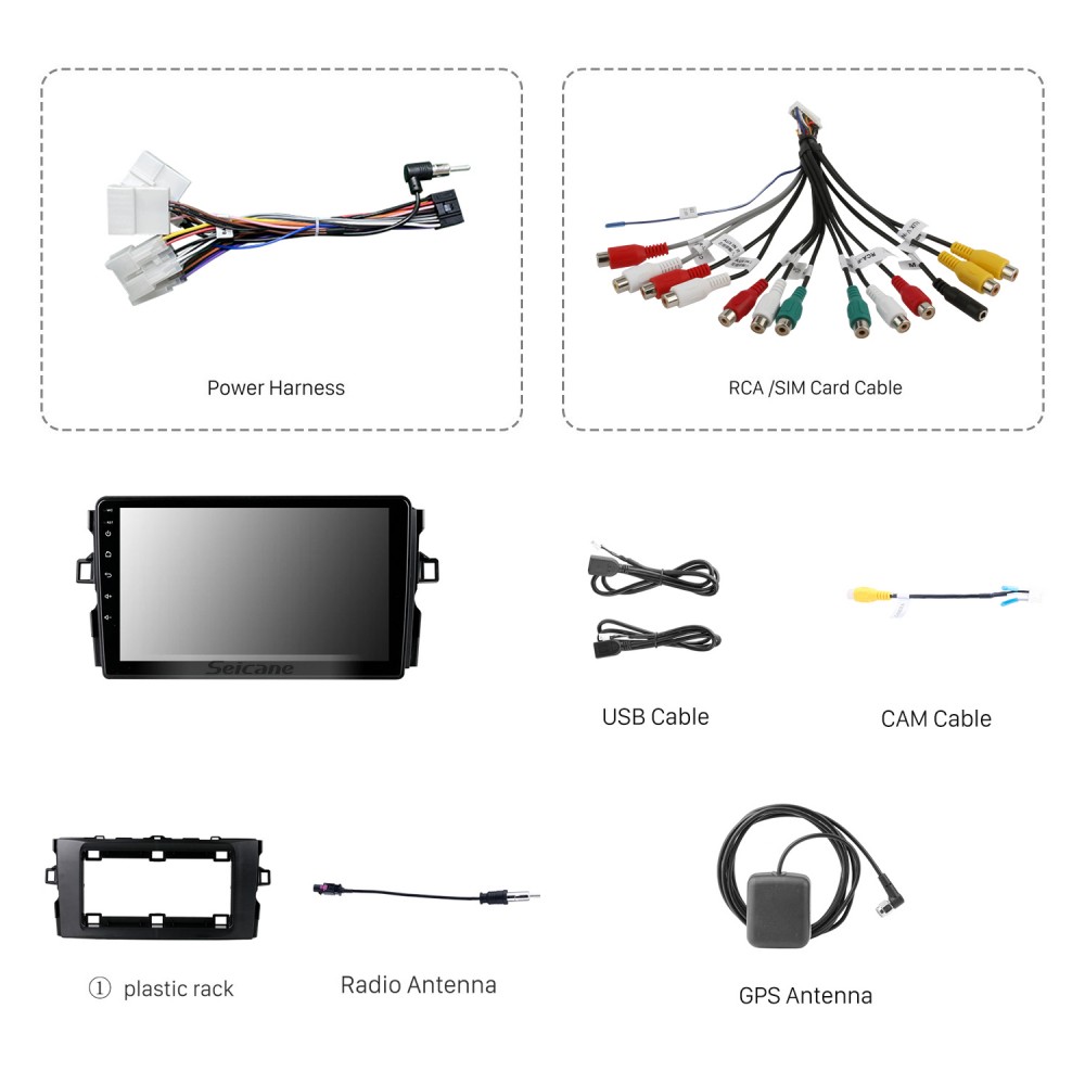 Android HD Сенсорный экран 9 дюймов для 2006 2007-2011 TOYOTA AURIS Radio  GPS-навигационная система с поддержкой Bluetooth Carplay Задняя камера