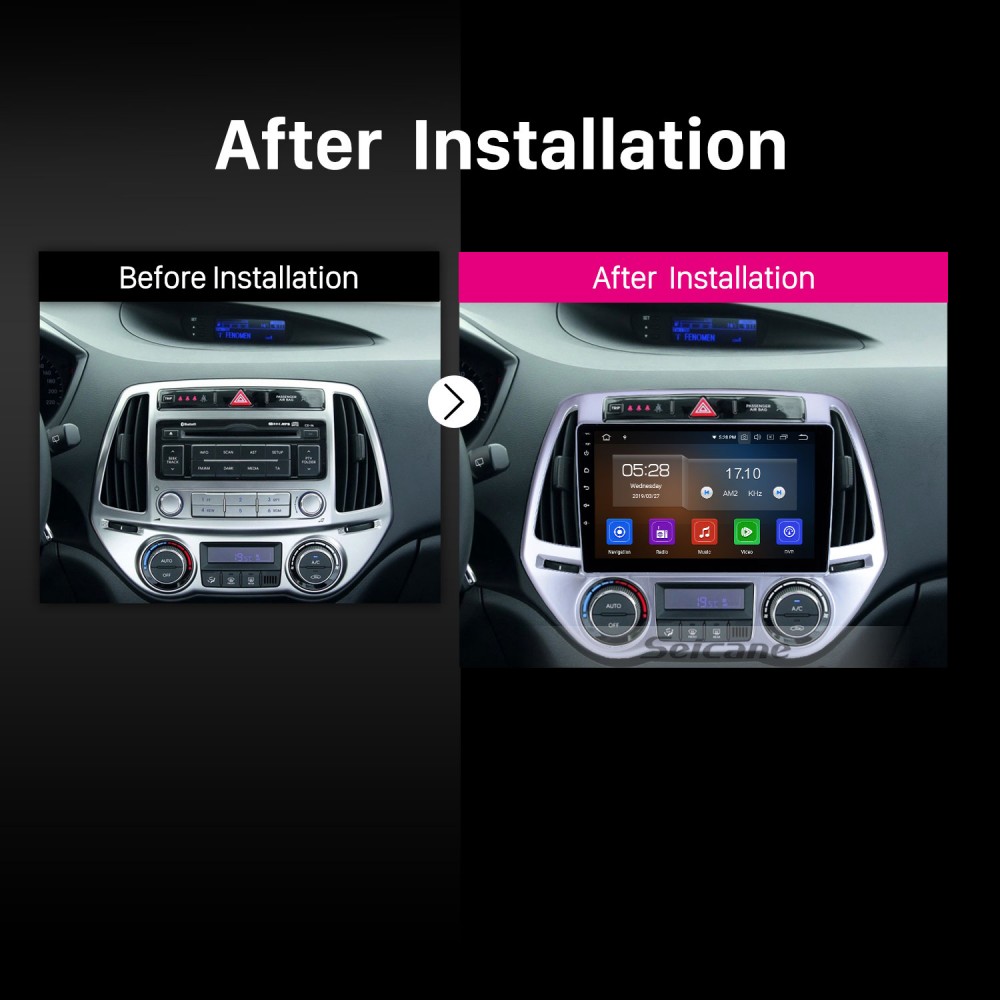 Лучшее Android-радио для 2012 2013 2014 Hyundai i20 Auto A / C Radio  Bluetooth HD с сенсорным экраном GPS-навигационная система Carplay