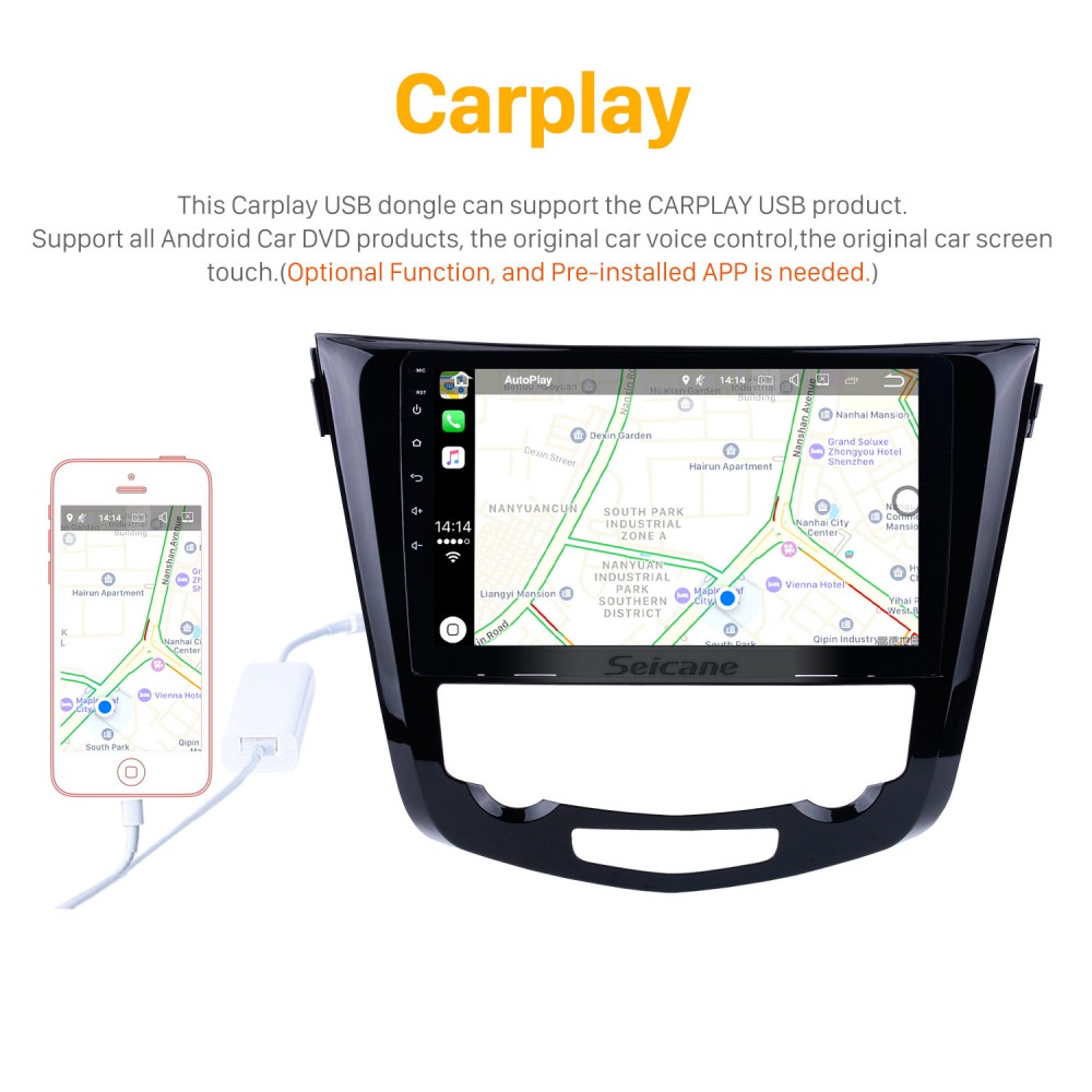 10,1-дюймовый Android 13.0 2014 Nissan QashQai X-Trail Radio Bluetooth  Aftermarket OEM GPS-система WiFi TV Mirror Link USB SD Auto A/V Backup  Camera