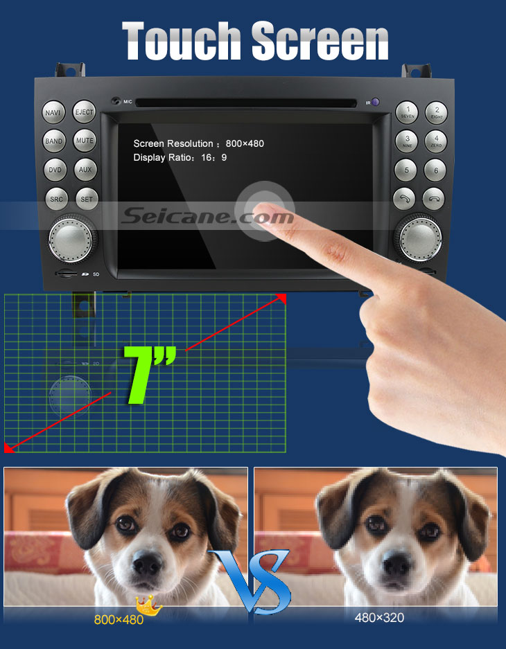 Seicane Auto DVD Player für Mercedes-Benz SLK mit GPS Radio TV Bluetooth