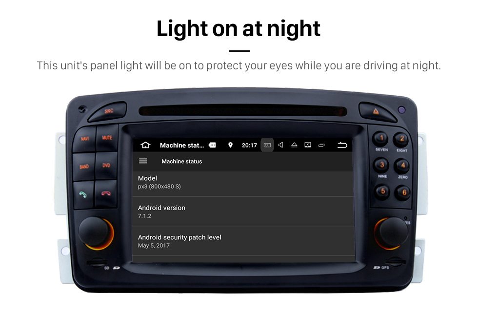 Seicane 2002-2005 Mercedes-Benz Vaneo Android 8.0 sistema de navegación GPS Radio Reproductor DVD Pantalla táctil TV HD 1080P Vídeo Bluetooth WiFi visión trasera cámara Control del volante USB SD 