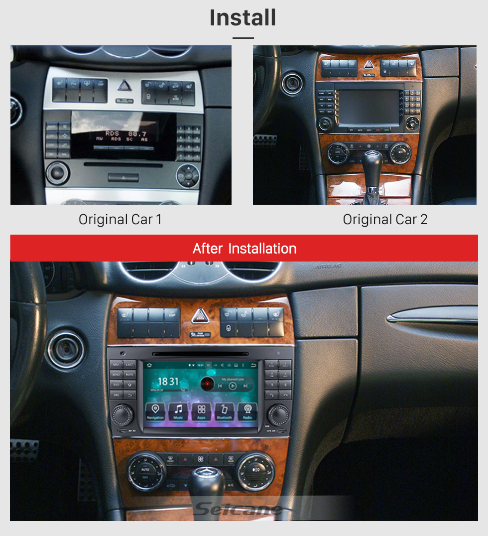 Seicane 2006 2007 2008 Mercedes-Benz CLS W219 Android 10.0 GPS Навигационная система Радио DVD-плеер Сенсорный экран TV IPOD HD 1080P Видеокамера заднего вида Управление рулем USB SD Bluetooth WiFi