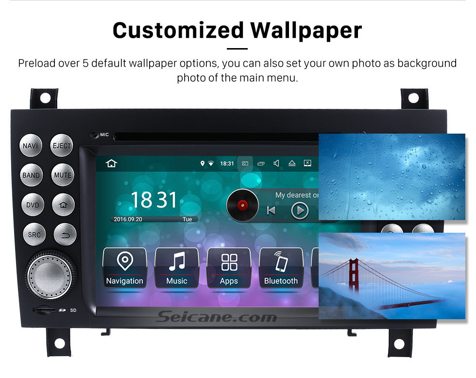 Seicane Lecteur DVD OEM Android 10.0 Système de navigation GPS pour 2004-2012 Mercedes-Benz SLK W171 R171 avec vidéo HD 1080P Radio à écran tactile Bluetooth WiFi TV Caméra de recul commande au volant USB SD