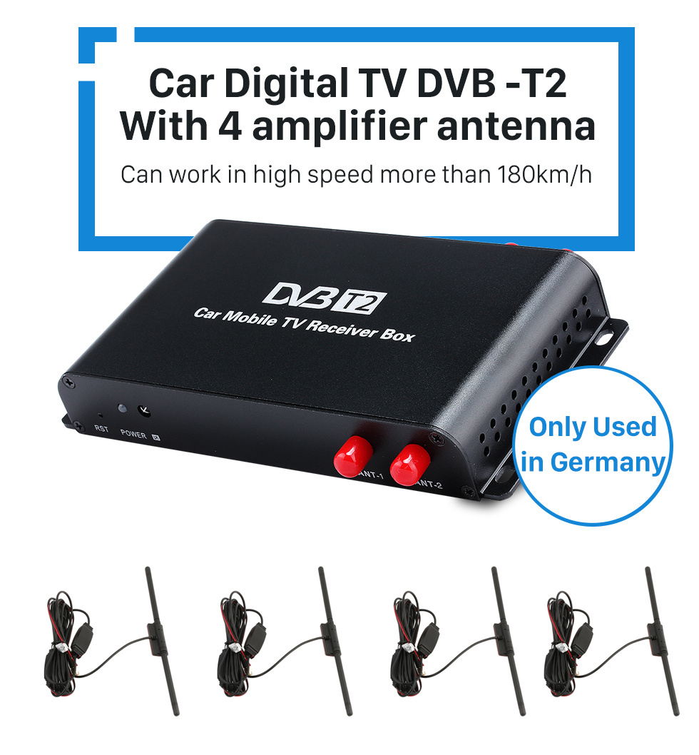 Car Digital TV DVB-T2 H.265 Video Receiver TV BOX For Germany