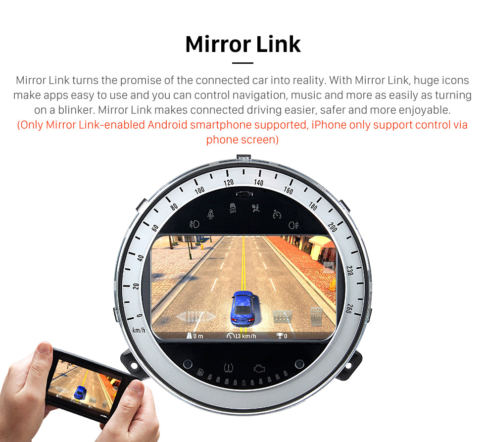 Seicane Lecteur DVD de navigation GPS de voiture Android 10.0 pour BMW Mini Cooper 2006-2013 avec radio Bluetooth 1080P vidéo USB SD caméra de recul TV DVR
