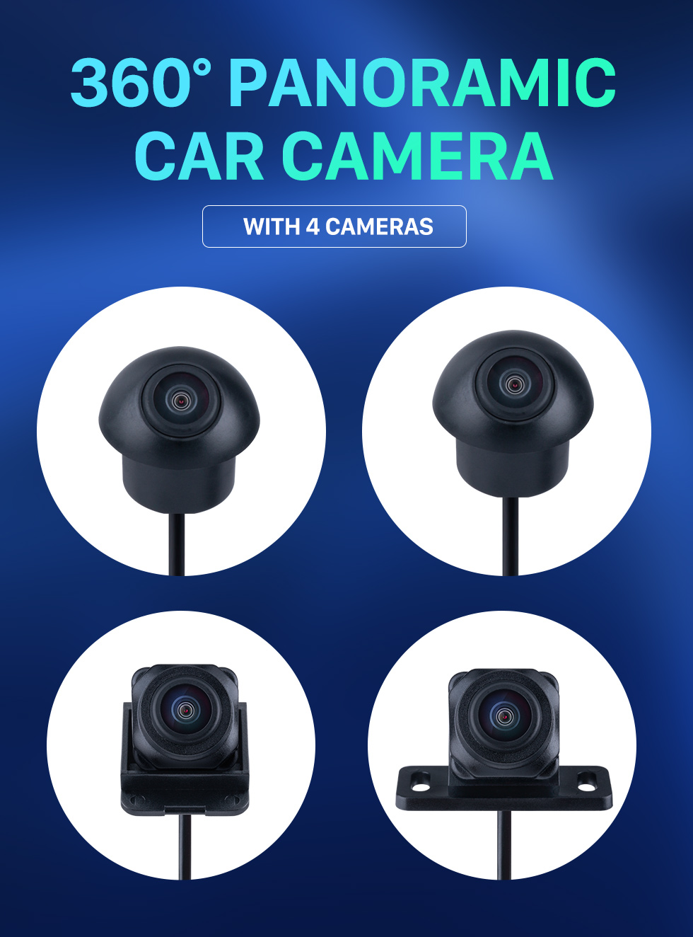 Caméra de voiture universelle à 360 ° à vue panoramique 360 degrés avant  arrière gauche droite caméras avec Vision nocturne étanche