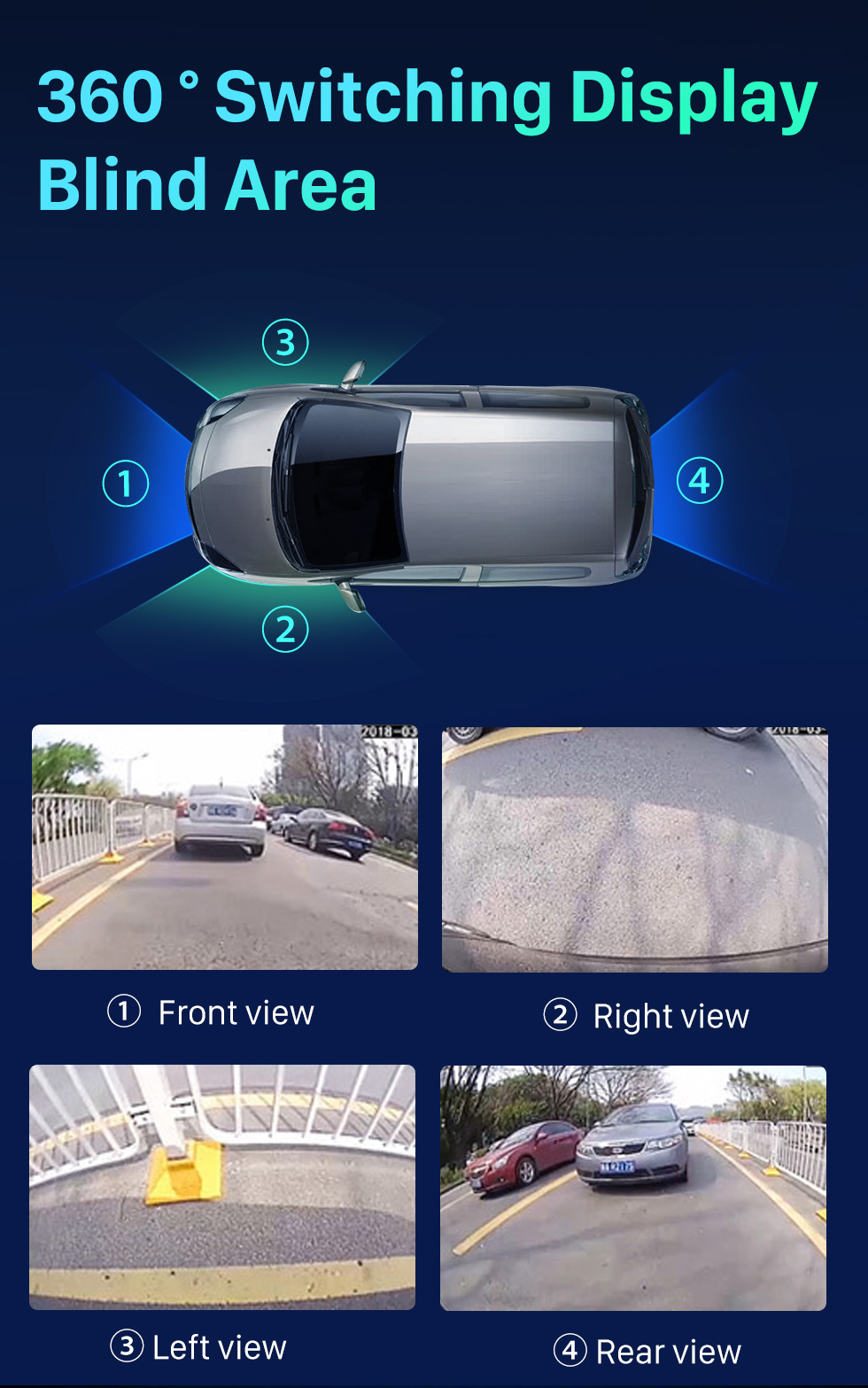 Universal 360° Surround View Car camera 360 degree Panoramic front rear  left right cameras With Waterproof Night Vision